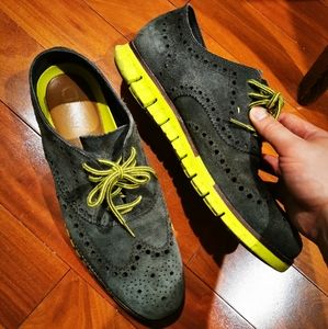 Cole Haan ZeroGrand Wingtip Oxfords Gray Suede